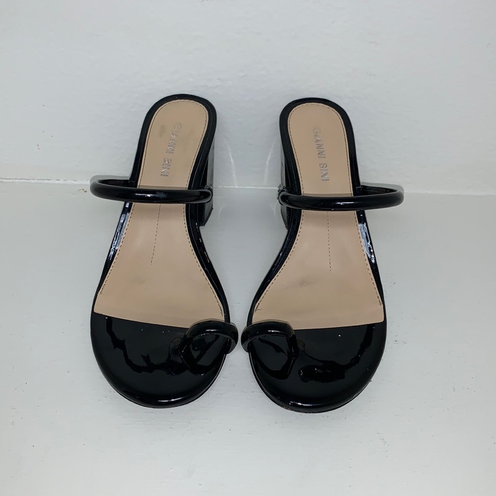Gianni Bini Black Patent Leather Toe Heels